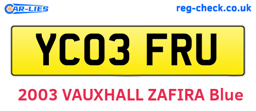 YC03FRU are the vehicle registration plates.