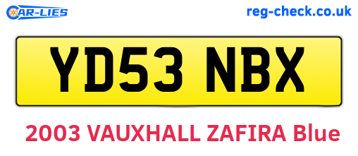YD53NBX are the vehicle registration plates.