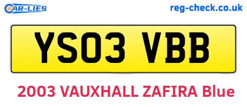 YS03VBB are the vehicle registration plates.