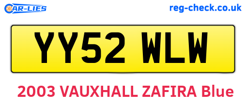YY52WLW are the vehicle registration plates.