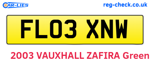 FL03XNW are the vehicle registration plates.