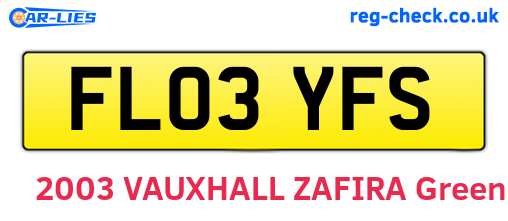 FL03YFS are the vehicle registration plates.