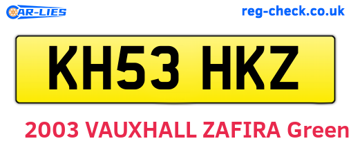 KH53HKZ are the vehicle registration plates.