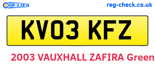 KV03KFZ are the vehicle registration plates.