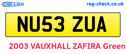 NU53ZUA are the vehicle registration plates.