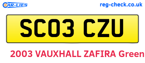 SC03CZU are the vehicle registration plates.