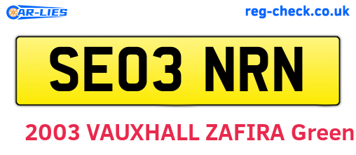SE03NRN are the vehicle registration plates.