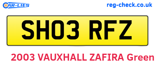 SH03RFZ are the vehicle registration plates.