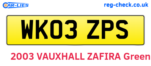 WK03ZPS are the vehicle registration plates.