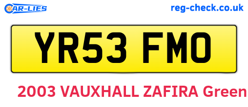 YR53FMO are the vehicle registration plates.