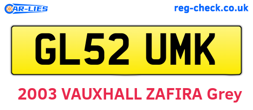 GL52UMK are the vehicle registration plates.