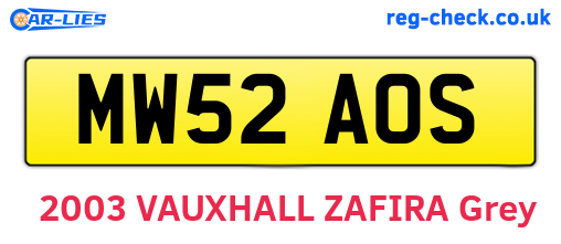 MW52AOS are the vehicle registration plates.