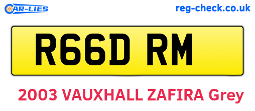 R66DRM are the vehicle registration plates.