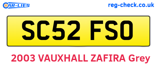 SC52FSO are the vehicle registration plates.