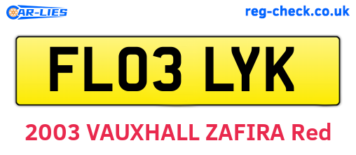 FL03LYK are the vehicle registration plates.