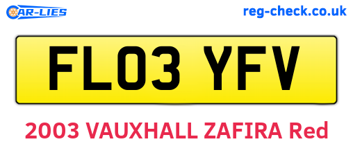 FL03YFV are the vehicle registration plates.
