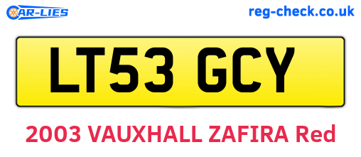 LT53GCY are the vehicle registration plates.