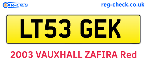 LT53GEK are the vehicle registration plates.