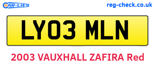 LY03MLN are the vehicle registration plates.