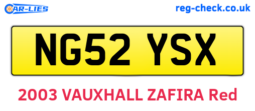 NG52YSX are the vehicle registration plates.
