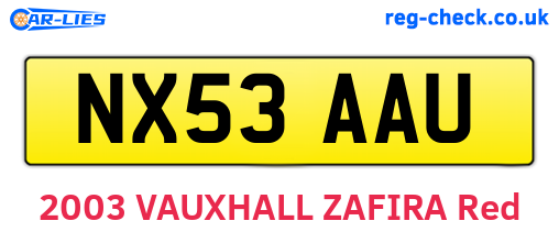 NX53AAU are the vehicle registration plates.