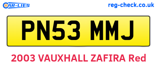 PN53MMJ are the vehicle registration plates.