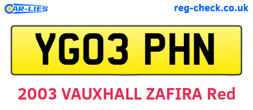 YG03PHN are the vehicle registration plates.
