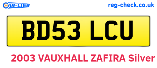 BD53LCU are the vehicle registration plates.