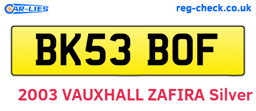 BK53BOF are the vehicle registration plates.