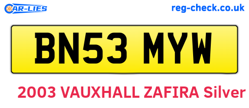 BN53MYW are the vehicle registration plates.