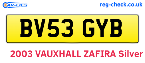 BV53GYB are the vehicle registration plates.