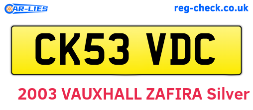CK53VDC are the vehicle registration plates.