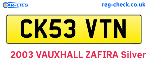CK53VTN are the vehicle registration plates.