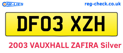 DF03XZH are the vehicle registration plates.