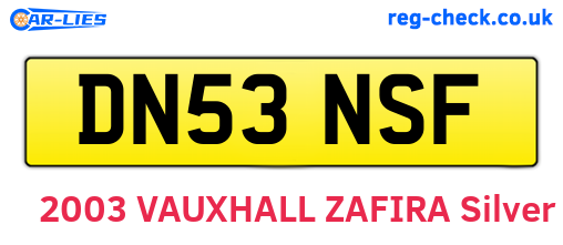 DN53NSF are the vehicle registration plates.
