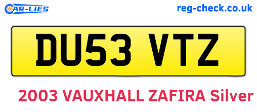DU53VTZ are the vehicle registration plates.