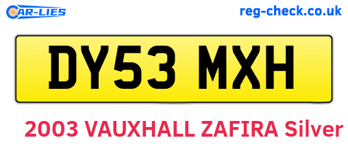 DY53MXH are the vehicle registration plates.
