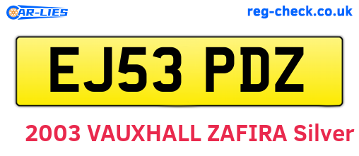 EJ53PDZ are the vehicle registration plates.