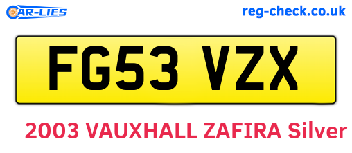 FG53VZX are the vehicle registration plates.