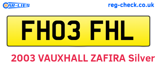 FH03FHL are the vehicle registration plates.