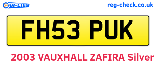 FH53PUK are the vehicle registration plates.