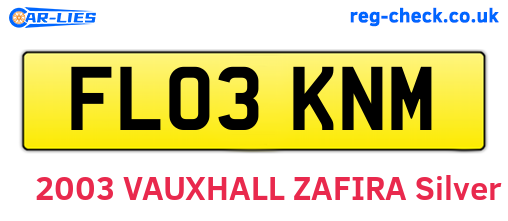 FL03KNM are the vehicle registration plates.