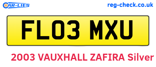 FL03MXU are the vehicle registration plates.