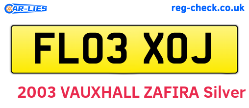 FL03XOJ are the vehicle registration plates.