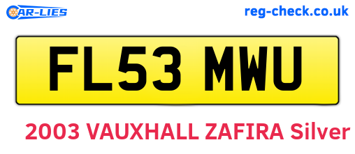FL53MWU are the vehicle registration plates.
