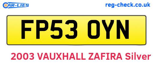 FP53OYN are the vehicle registration plates.