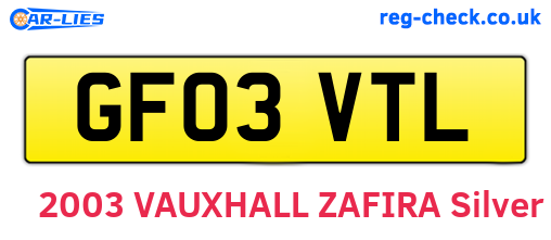 GF03VTL are the vehicle registration plates.