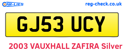GJ53UCY are the vehicle registration plates.
