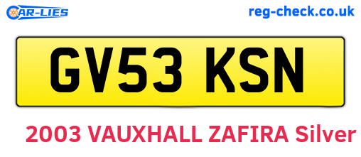 GV53KSN are the vehicle registration plates.