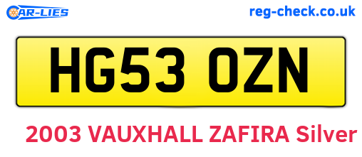 HG53OZN are the vehicle registration plates.